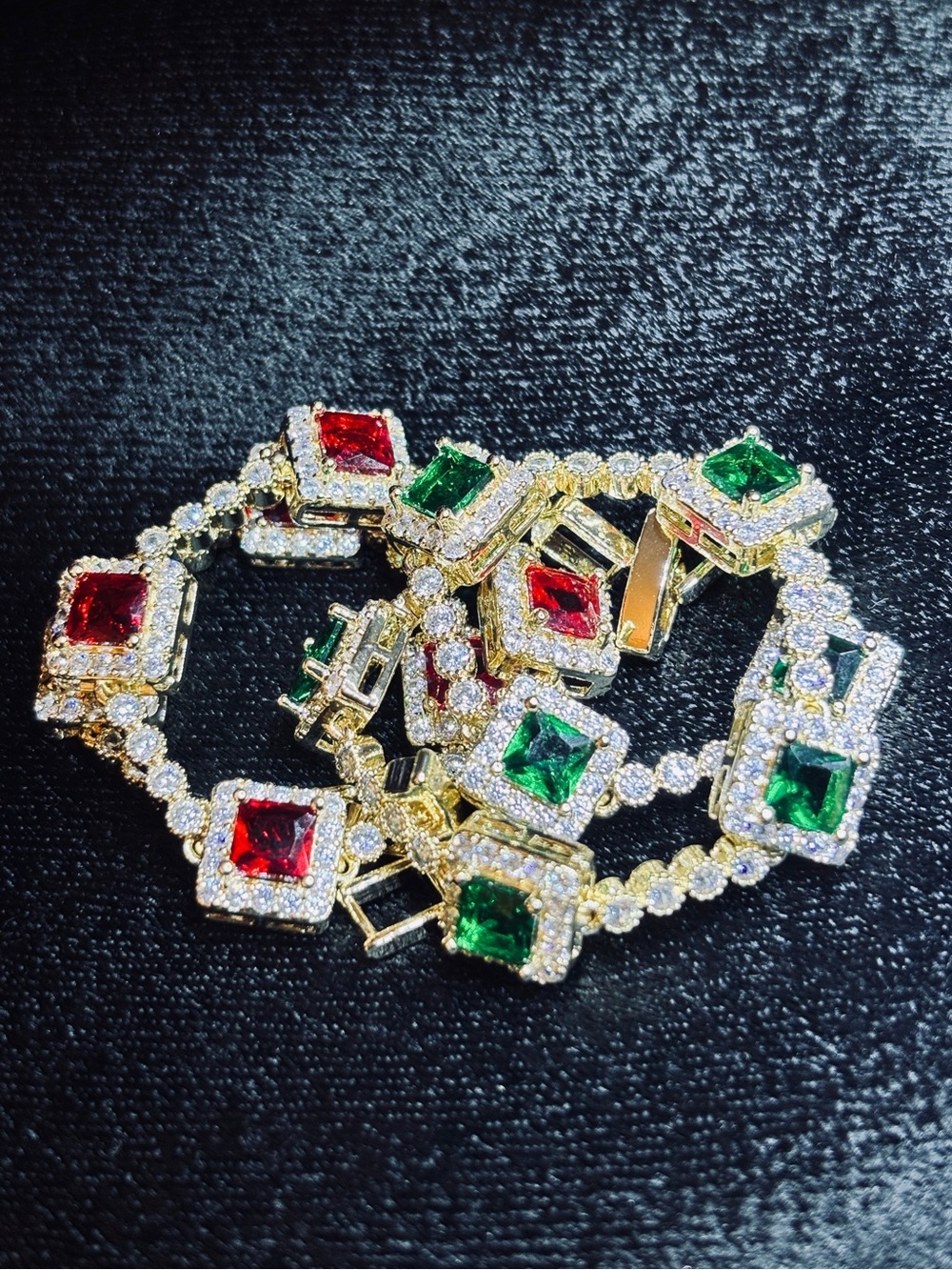 Pretty Bird Princess-Cut CZ Halo Bracelets